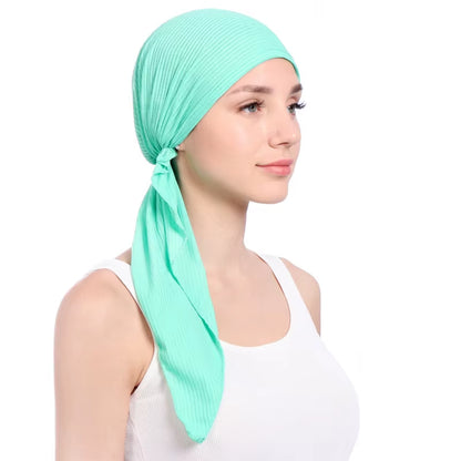 Turbante Bonnet de Color Sólido para Mujer | Gorro Interior para Hiyab, Moda y Comodidad"