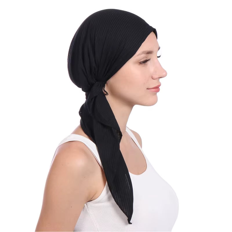 Turbante Bonnet de Color Sólido para Mujer | Gorro Interior para Hiyab, Moda y Comodidad"