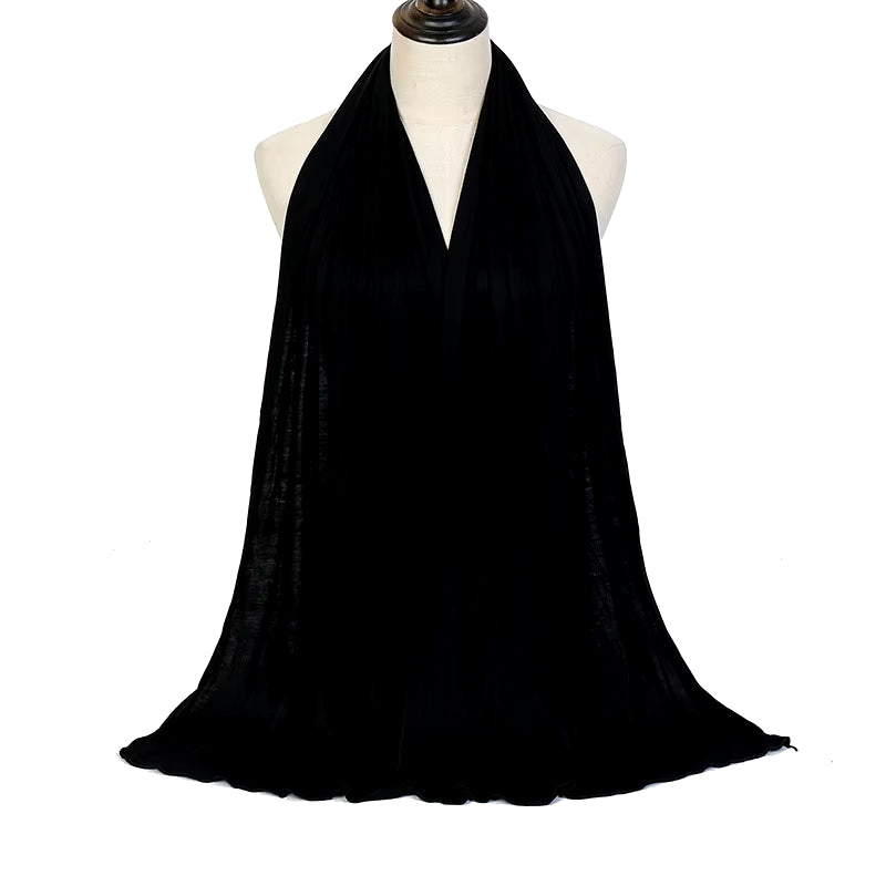 Bufanda Hijab de Algodón Modal para Mujer, Chal Largo y Suave, Turbante Sencillo 170x60cm