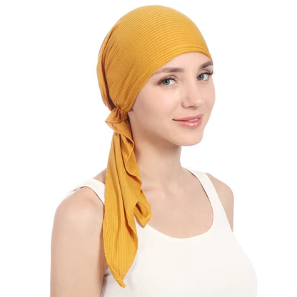 Turbante Bonnet de Color Sólido para Mujer | Gorro Interior para Hiyab, Moda y Comodidad"