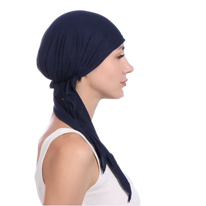 Turbante Bonnet de Color Sólido para Mujer | Gorro Interior para Hiyab, Moda y Comodidad"