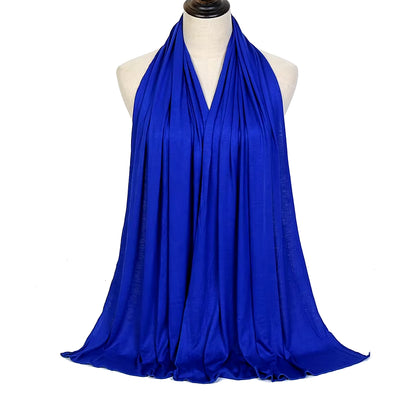 Bufanda Hijab de Algodón Modal para Mujer, Chal Largo y Suave, Turbante Sencillo 170x60cm