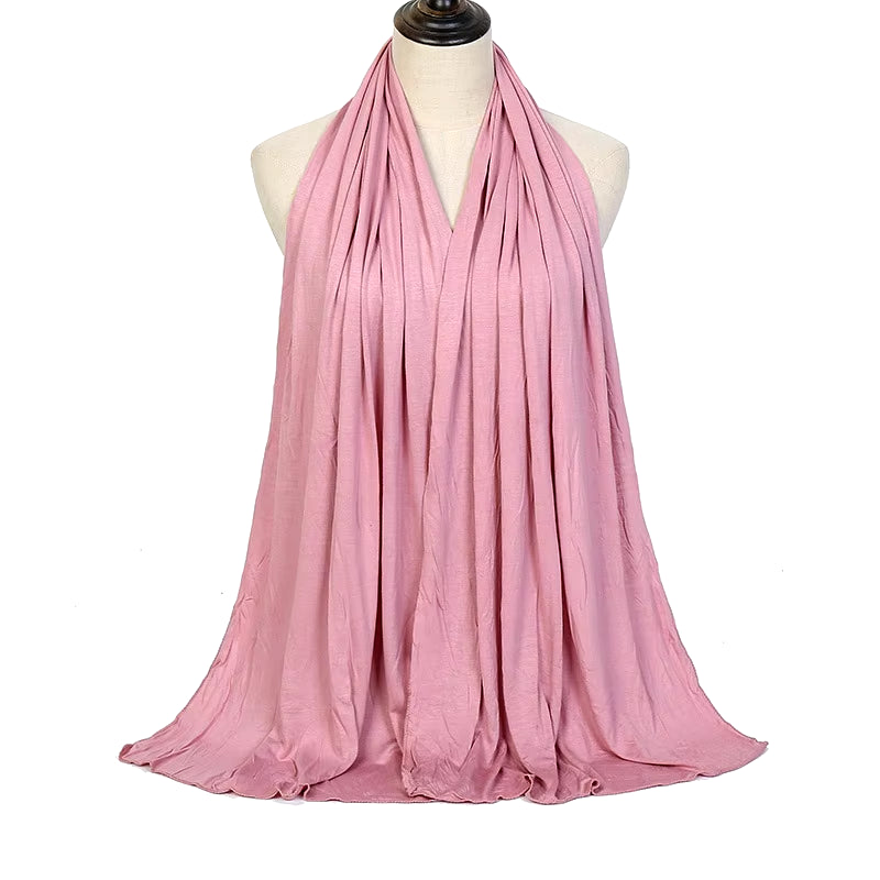 Bufanda Hijab de Algodón Modal para Mujer, Chal Largo y Suave, Turbante Sencillo 170x60cm