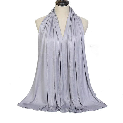 Bufanda Hijab de Algodón Modal para Mujer, Chal Largo y Suave, Turbante Sencillo 170x60cm