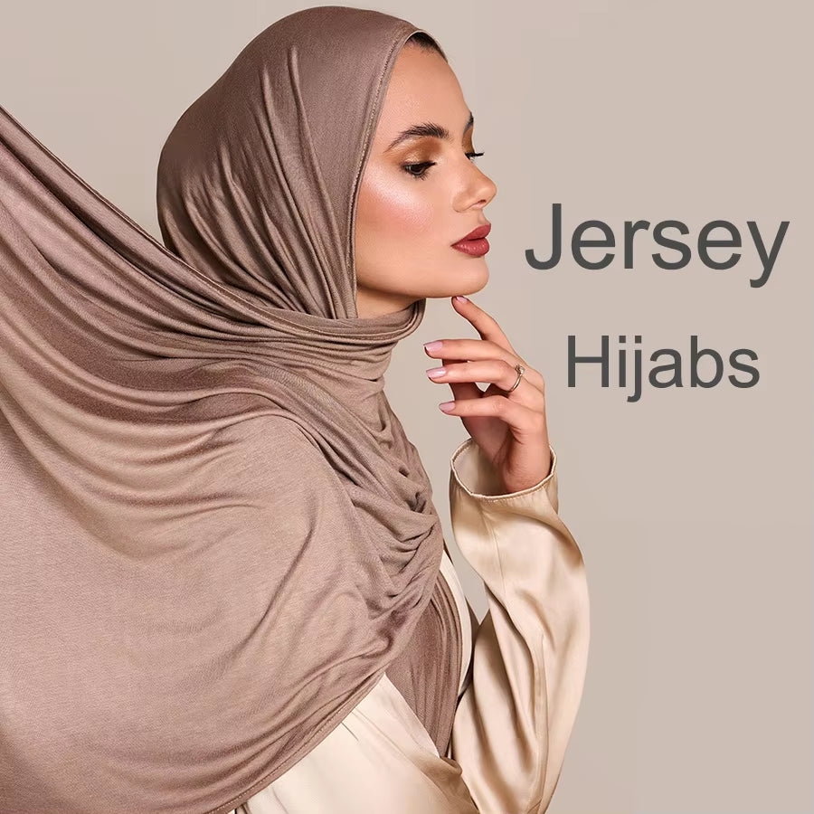 Bufanda Hijab de Algodón Modal para Mujer, Chal Largo y Suave, Turbante Sencillo 170x60cm