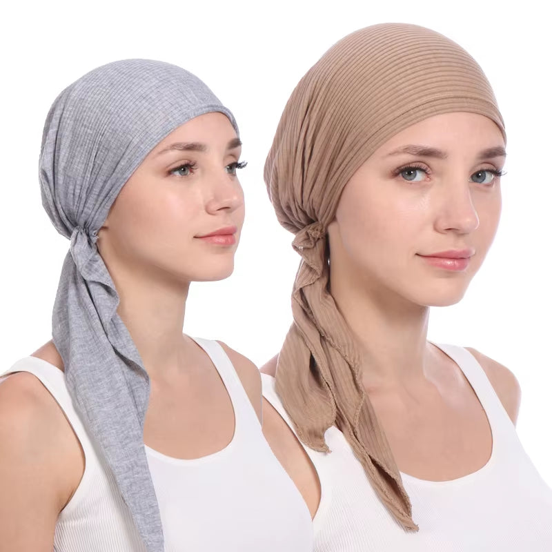 Turbante Bonnet de Color Sólido para Mujer | Gorro Interior para Hiyab, Moda y Comodidad"