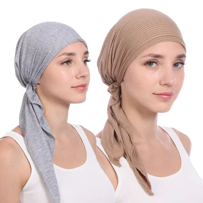 Turbante Bonnet de Color Sólido para Mujer | Gorro Interior para Hiyab, Moda y Comodidad"